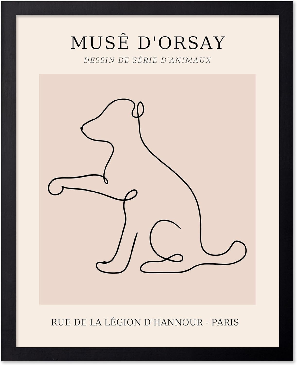 Poster Master Vintage Poster - Retro One Line Dog Drawing Print - Dog Art - Minimal Gift for Men, Women, Animal Lover - Abstract Wall Decor for Home, Office, Bedroom, 18x24 Unframed Wall Art
