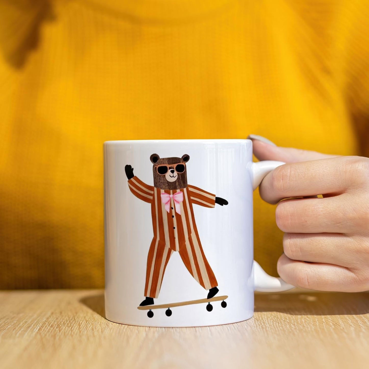 JINYO Bear Mug, Bear Coffee Mug, Funny Bear Coffee Cup, Bear Gifts for Women Men, Bear Lovers Gifts, Bear Gifts For Bear Lovers Women, Bear Themed Gifts, Bear Gifts For Bear Lovers, 11oz