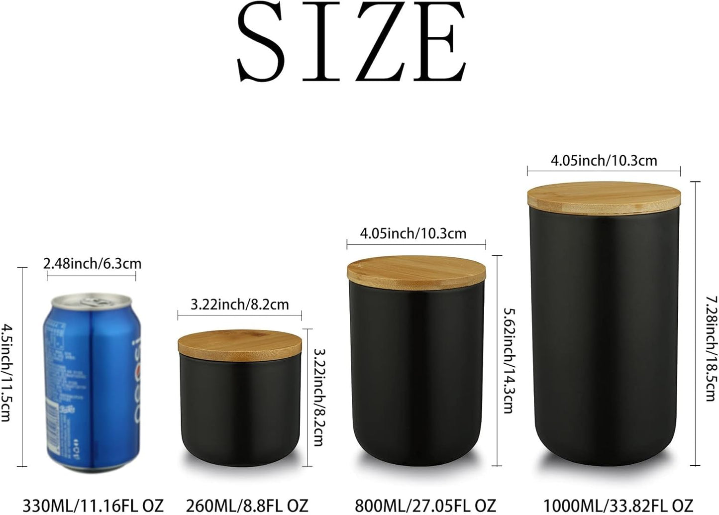 Ceramic Food Storage Jar Canister Modern Design Food Canisters with Airtight Seal Bamboo Lid, Loose Tea Coffee Spice Nuts Snacks Storage Jar Canister (White 33.81oz/1000ml)