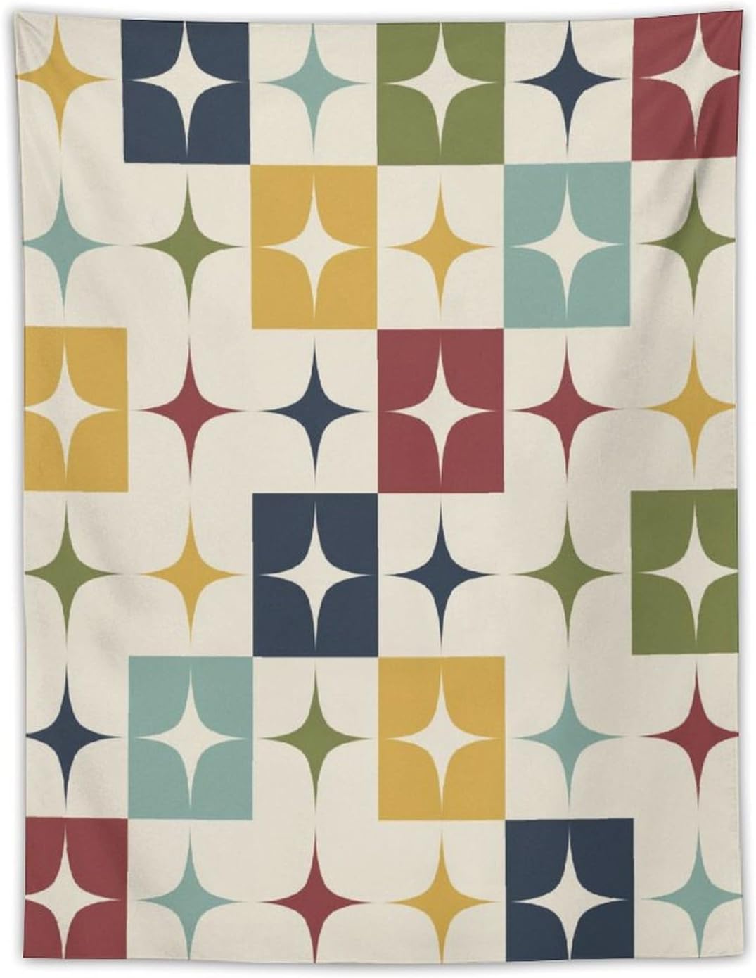 ICMOLYYENLO Boho Medieval Cat Tapestry, Abstract Atomic Starburst Geometric Aesthetic Art Wall Hanging For Bedroom Living Room Dormitory 60x80 Inches