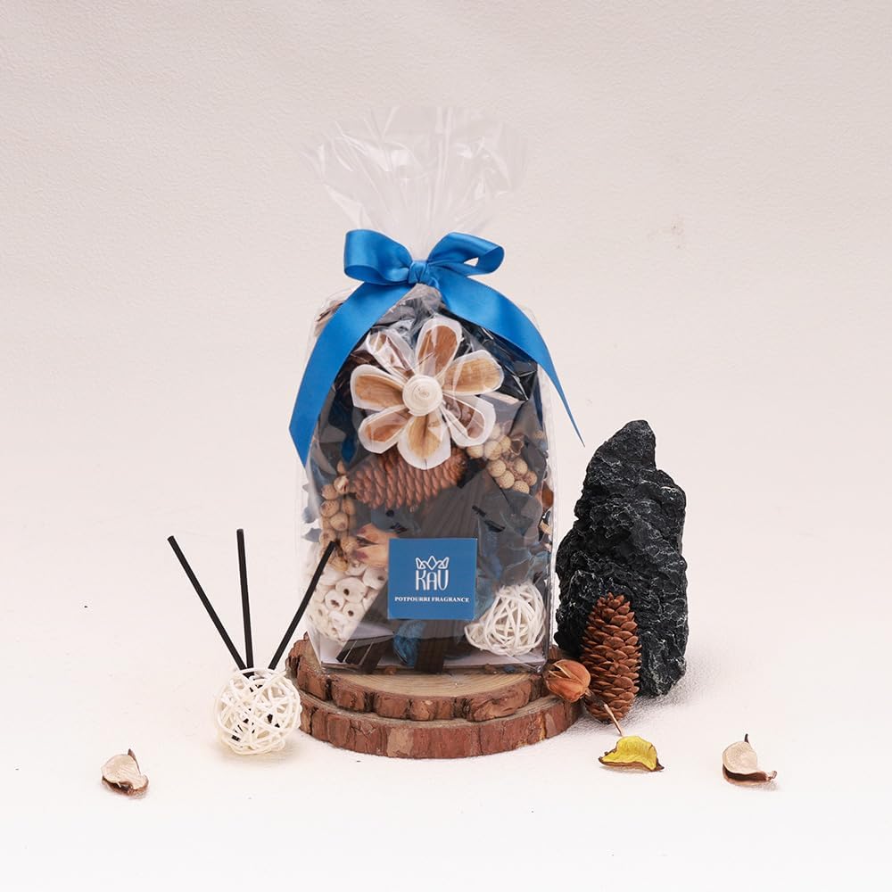 Potpourri Bowl Filler, Spring Pot pourri Dried Flower Vase Fill Mix, Home Decor Scented Dry Poporri, 3 Color Options Natural Flower Home Decor (Blue)