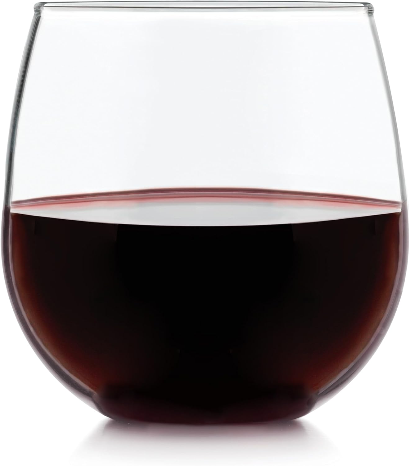 Libbey Stemless Red Wine Glasses, 16.75 Oz Classy, Wide Bowl Stemless Wine Glasses Set of 8, Chip Resistant Glasses Drinking Set for Get-Togethers