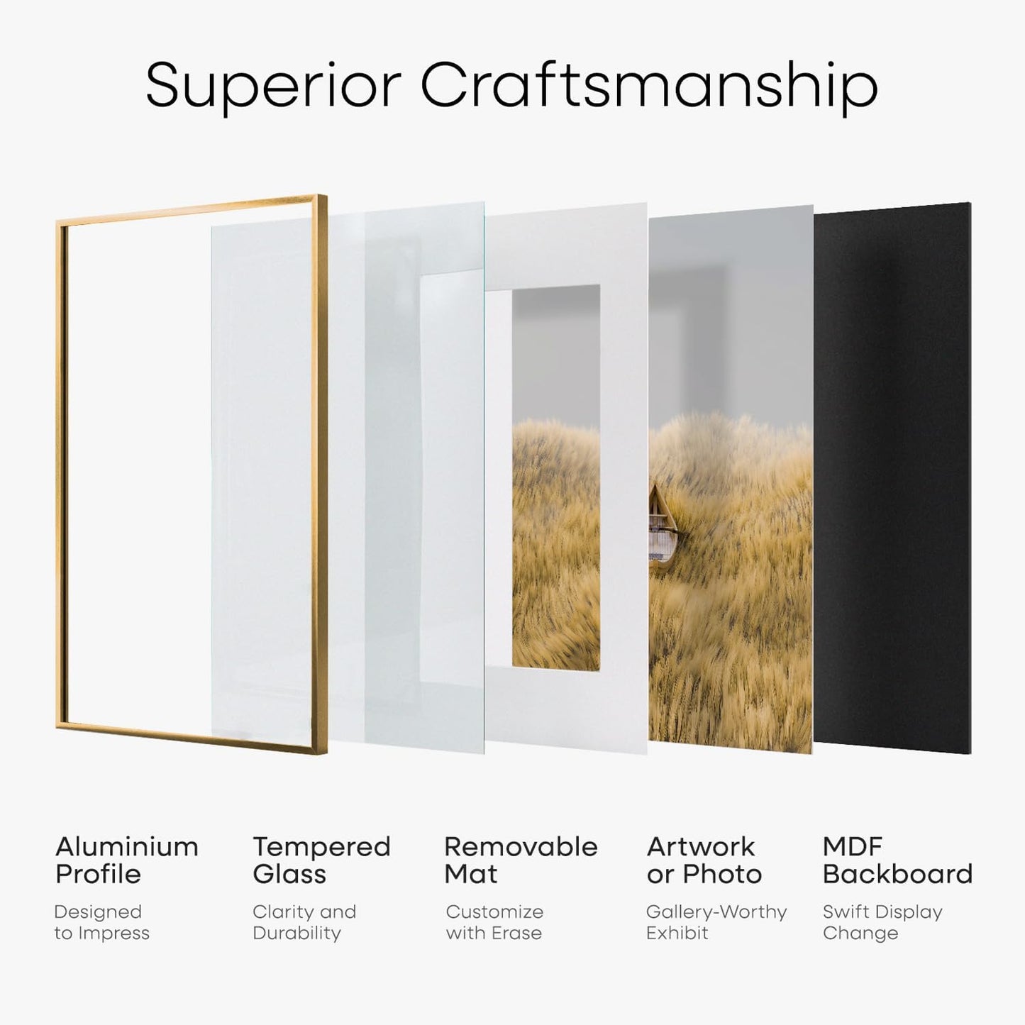 Homeforia 11x22 Bronze Newspaper Frame, High End Metal 11 x 22 Picture Frame without Mat, 22x11 Thin Bronze Poster Frames for Wall, 11by22 inch Display Photo Frames, Tempered Glass, Wall Kit, Set of 1