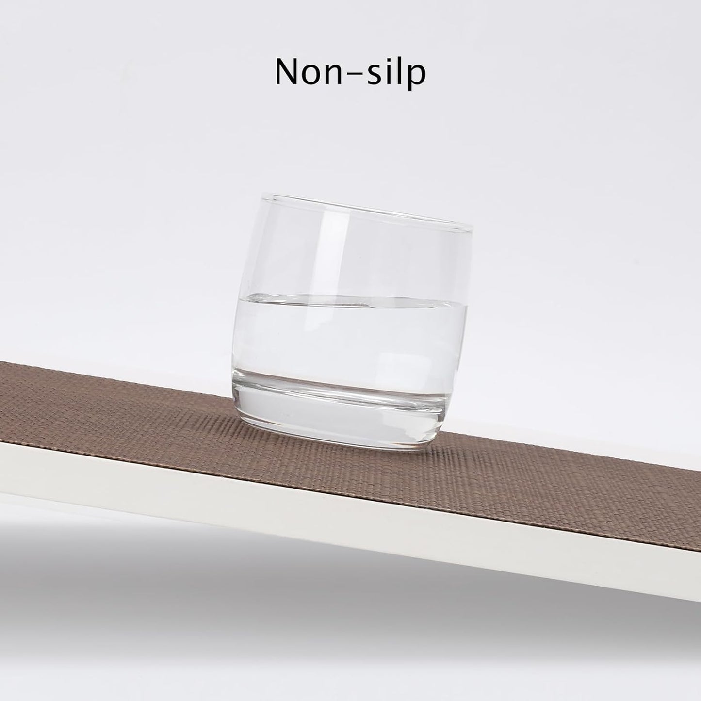 Myir JUN Placemats Set of 6, Vinyl Woven Placemats Place Mats Indoor Washable Table Mats Non-Slip Place mats for Dining Table (Coffee, Set of 6)