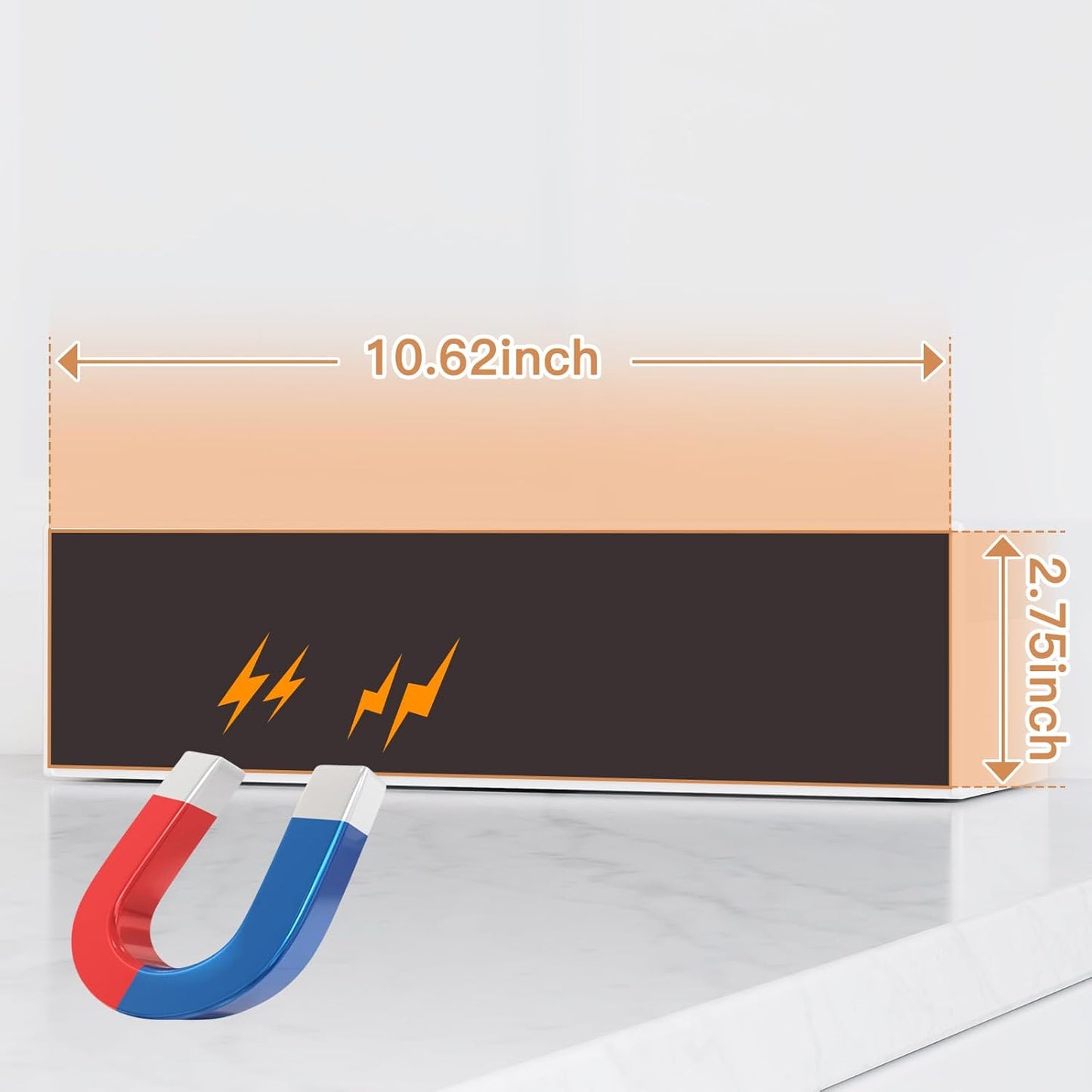 Magnetic Spice Rack for Refrigerator, Kitchen Organizer and Storage Shelf, White (4 Pack)…