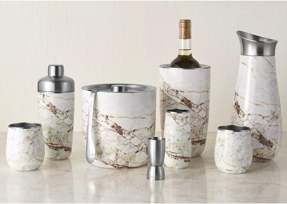 S'well 67oz Stainless Steel Ice Bucket with Tongs - Triple-Layered Vacuum-Insulated, BPA-Free Barware