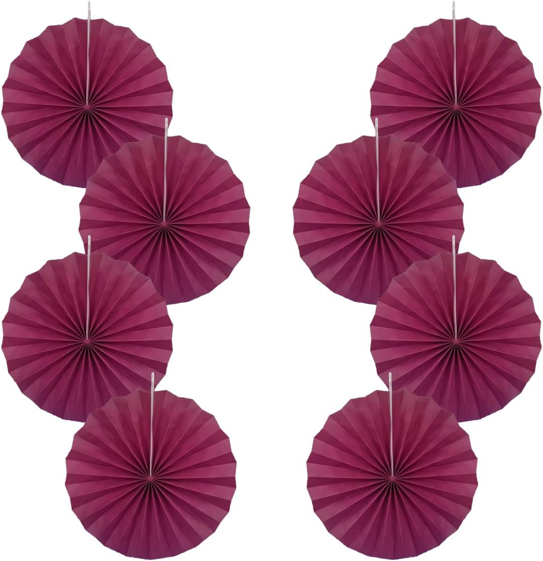Red Party Decorations,Paper Decorations for Party,Girls Party Decorations Party Paper Fans Bulk 12in,Anniversary Decorations for Party 30 Color DIY Set （Wine Red）