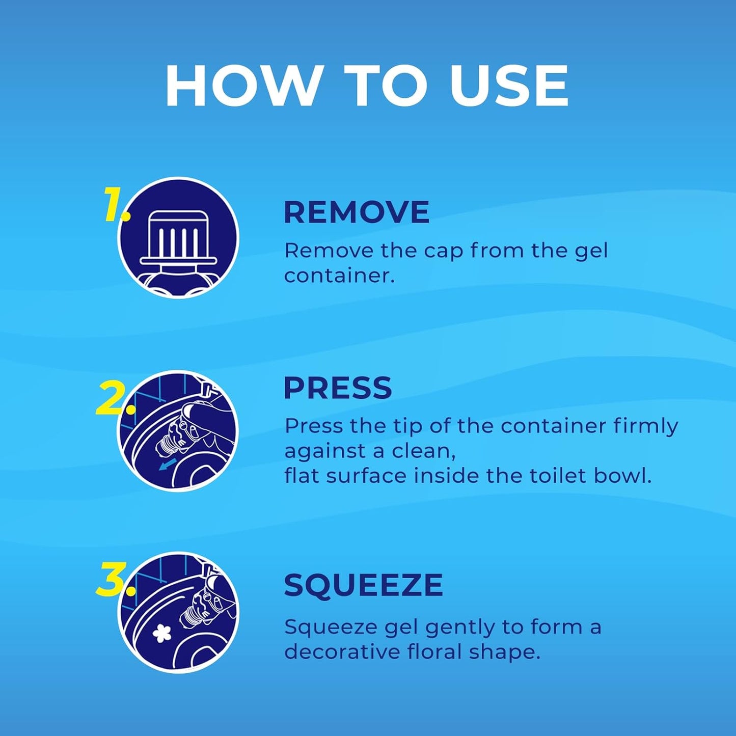 Toilet Gel Stamp - 8 Packs Toilet Bowl Cleaner Gel with Automatic Click, Freshener for Toilet Maintenance, 3.4oz, 6 Month Supply (Ocean)