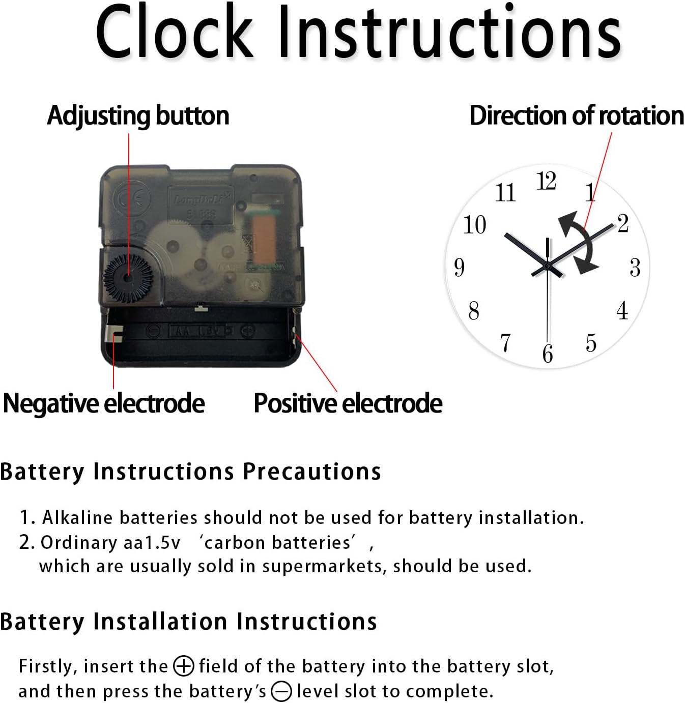 Marble Minimalist Wall Clock for Living Room Black Wall Clocks Battery Operated 20 Inch Big Glass Wall Clock Non Ticking