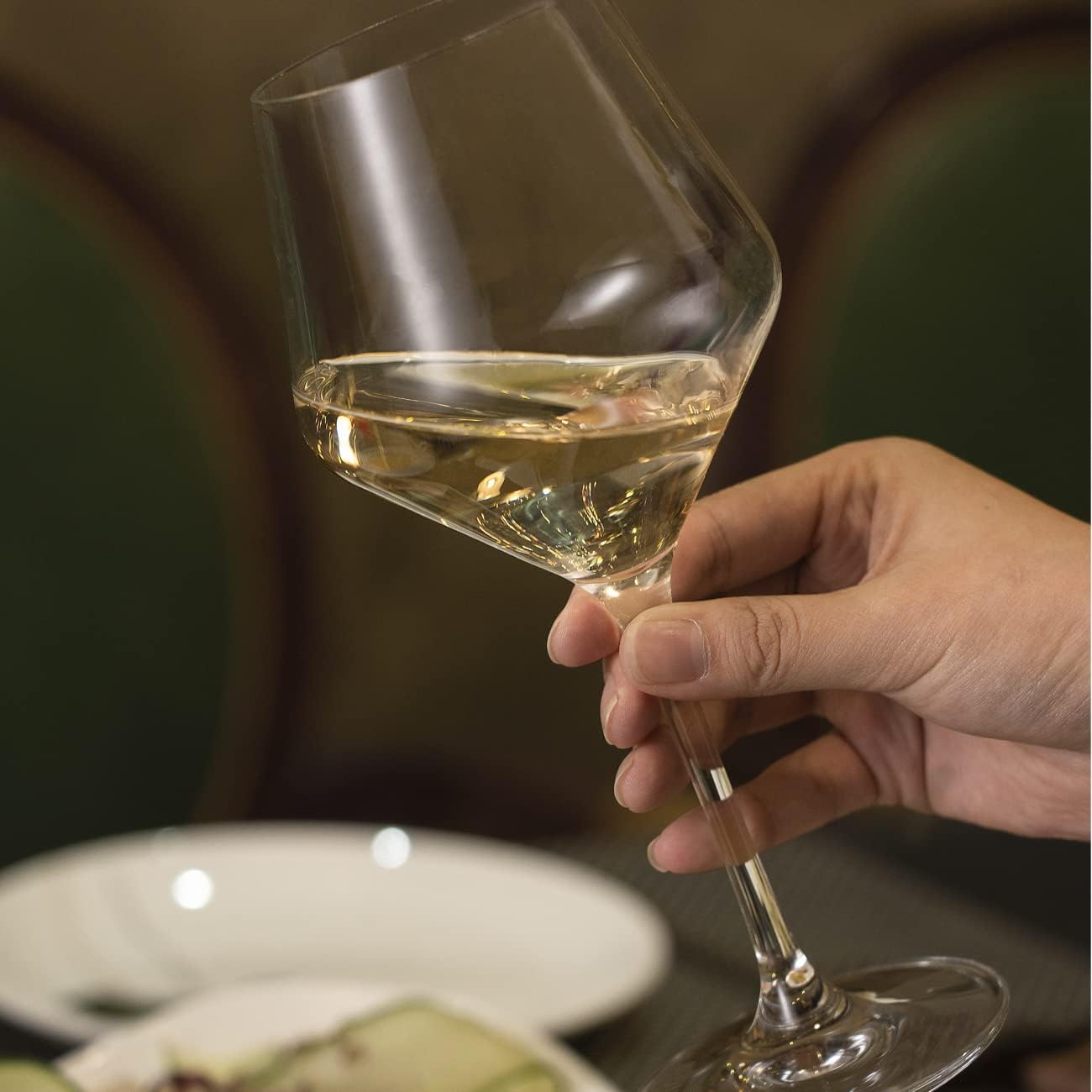 Wine Glasses,White Red Wine Glasses Set of 6,Lead-Free Premium Crystal Clear Glass,Hand Blown Italian Style Burgundy Long Stem Wine Glasses,Great Gift Packaging(16oz,6pack)