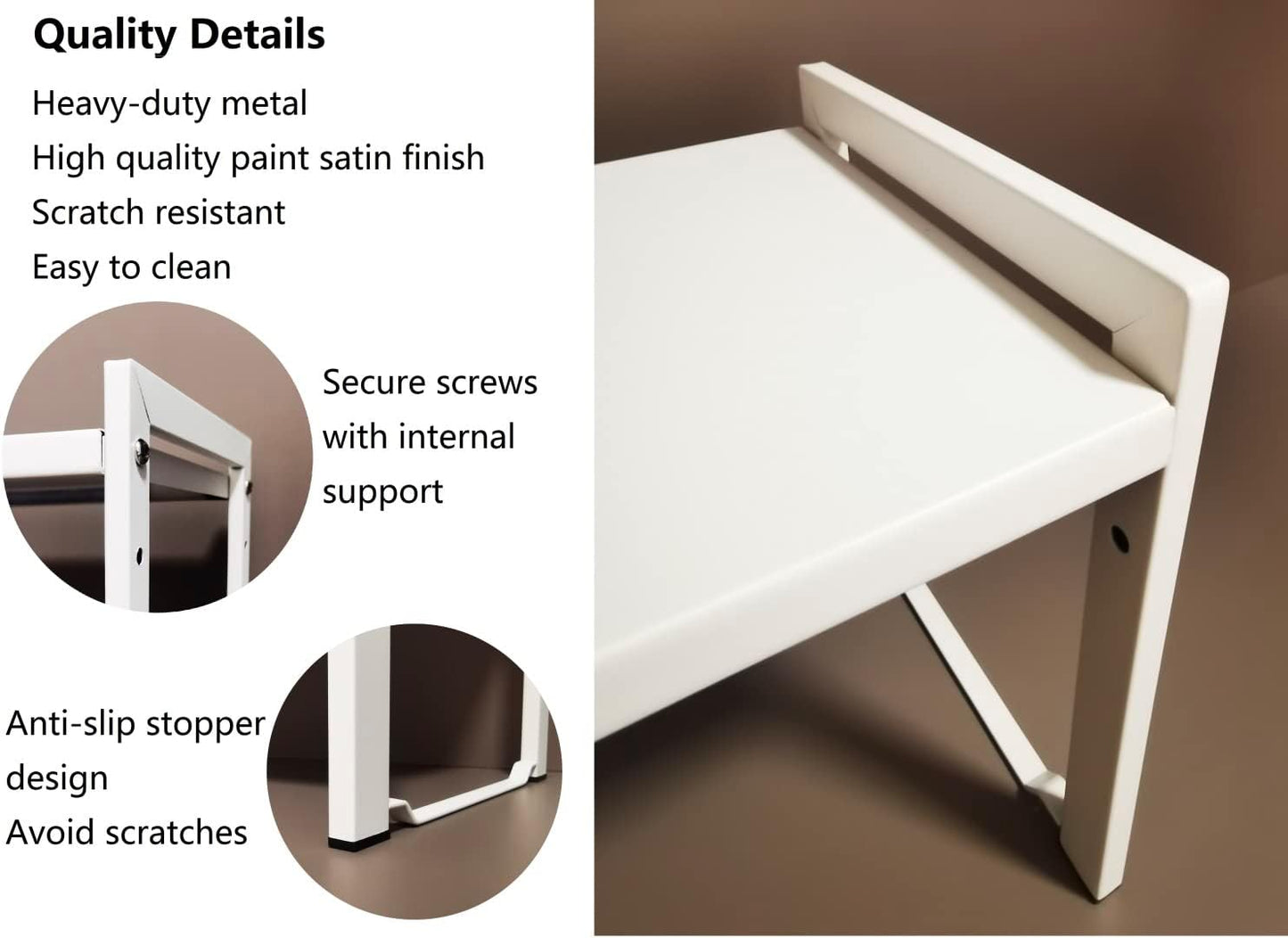 Expandable Cabinet Shelf Organizer 16-26" L Stackable Kitchen Counter Shelf Rack Stand Sink Riser Countertop Storage White (Normal 7.9”D)