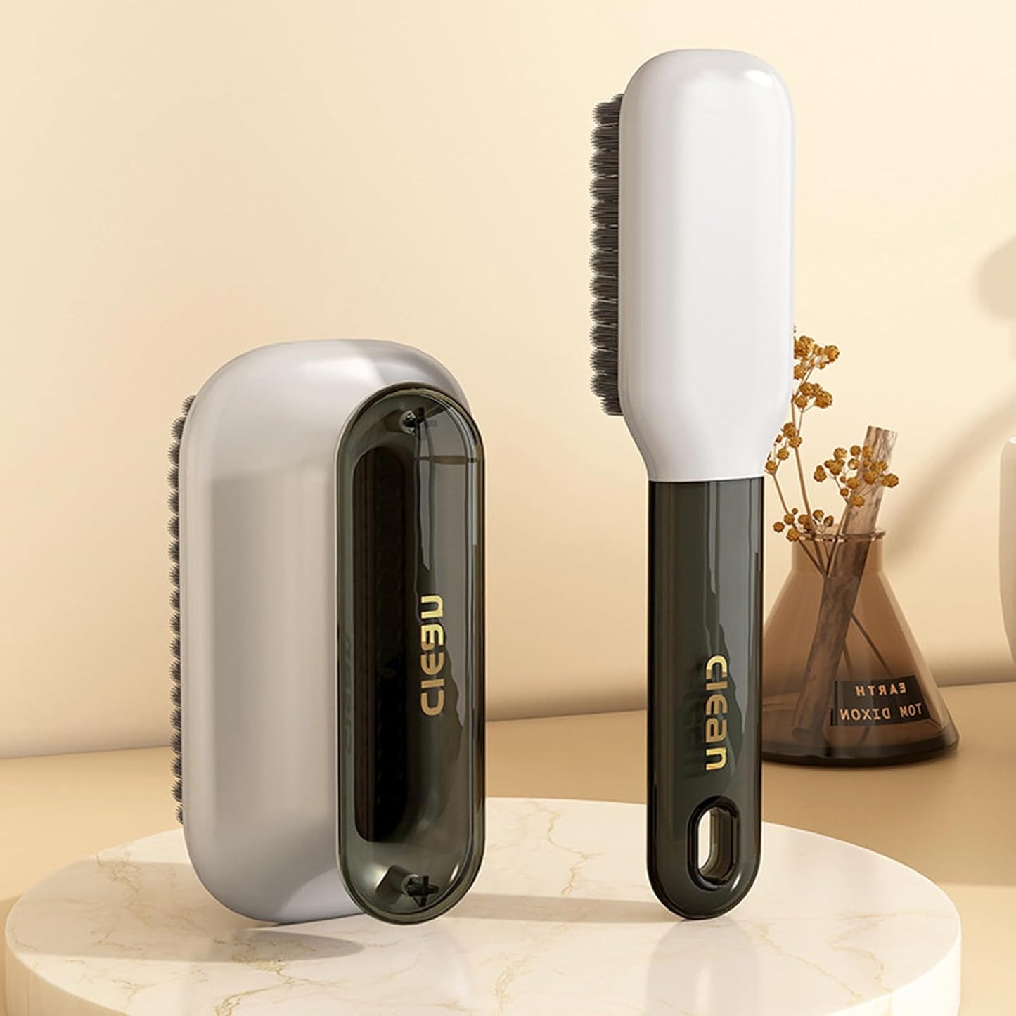 Laundry Stain Brush Household Scrub Brush Laundry Brush for Stain Removal,Soft Bristle Brush 2 Pack Stain Brush for Clothes Scrubbing Bathroom Cleaning Brush,Easy to Hold (Green)