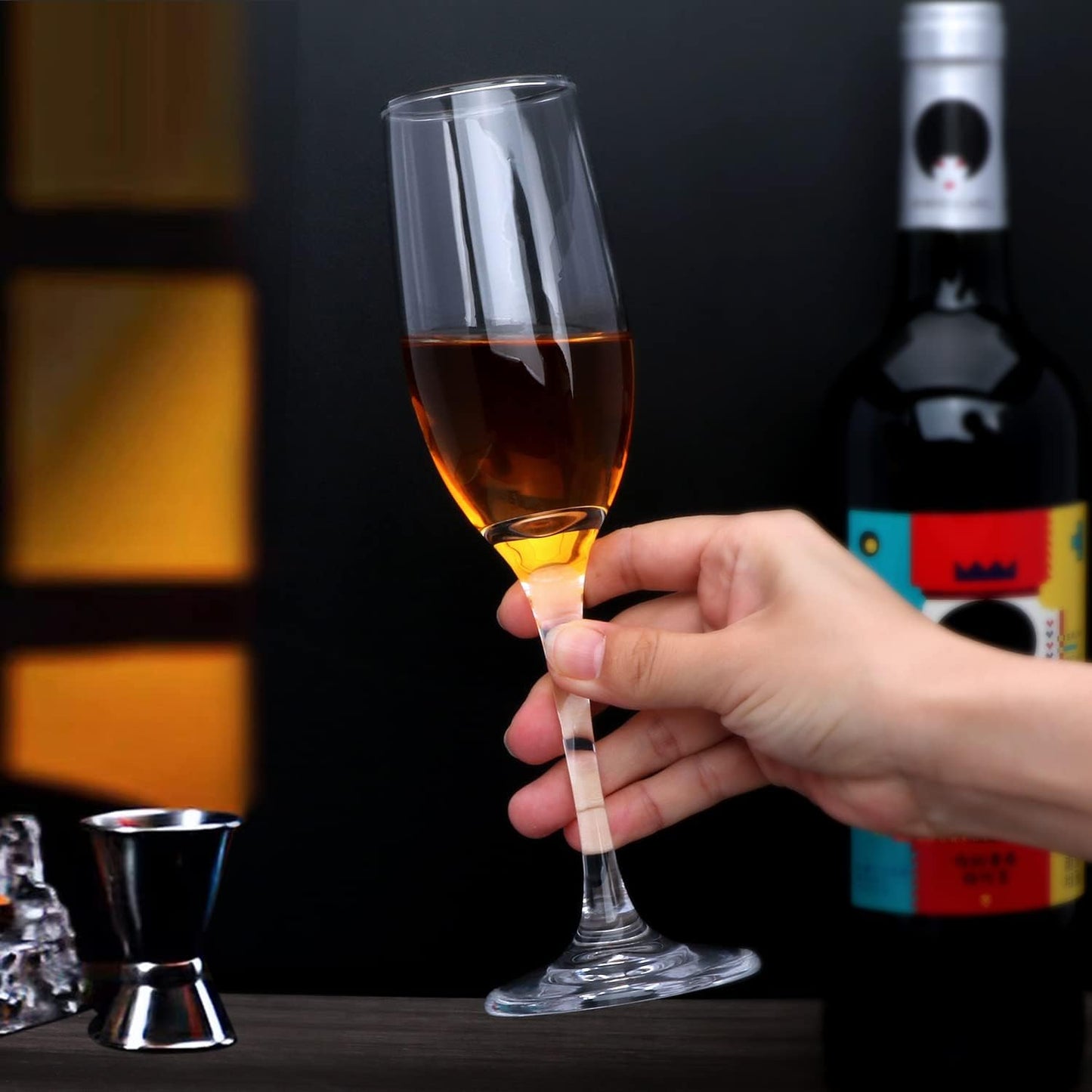 6 oz Champagne Flutes Glass, Wine Flutes Set of 12, for Champagne, Wine, High-End Banquets, Parties, Bars, Weddings, Gifts (12pcs)