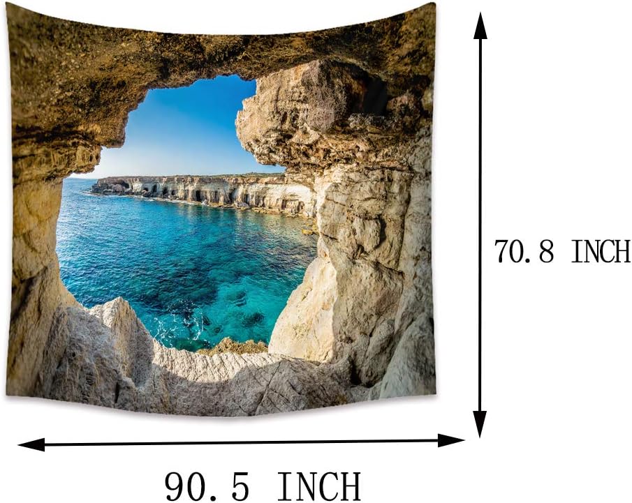 Llamazing Forest Home Decor Tapestry - Living Room Bedroom Decoration Landscape Curtain (Sea, 90.5''L70.8''W)