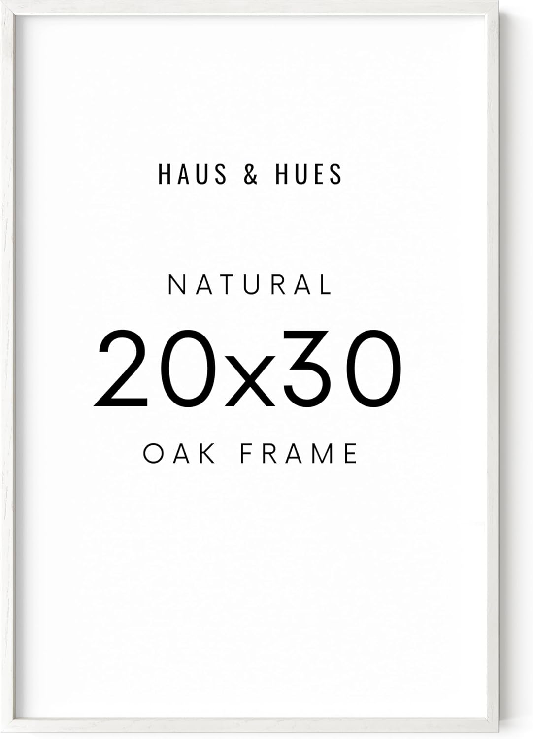 HAUS AND HUES 20 x 30 Frame -20 By 30 Picture Frame, 20x30 Poster Frame Wood, Big 20 Inch x 30 Inch Frame, Natural 30x20 Picture Frame, 20 x 30 Picture Frame (20x30 White Frame)