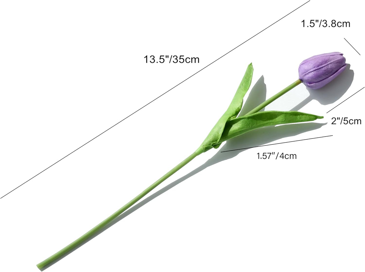 Mandy's Artificial Tulips 20 Stems Lilac PU Faux Flowers for Wedding Home Decor 13.5 Inch