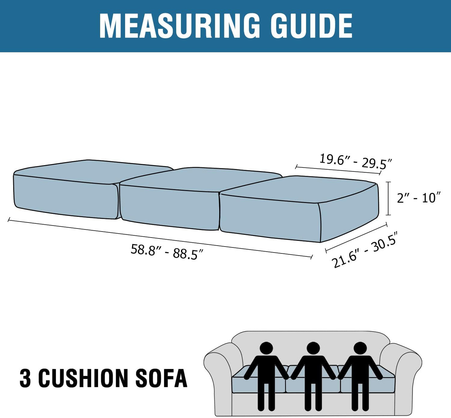 H.VERSAILTEX Velvet Stretch Couch Cushion Cover Plush Cushion Slipcover for Chair Loveseat Sofa Cushion Furniture Protector Seat Cushion Sofa Cover (3 Piece Sofa Cushion Covers, Deep Teal)