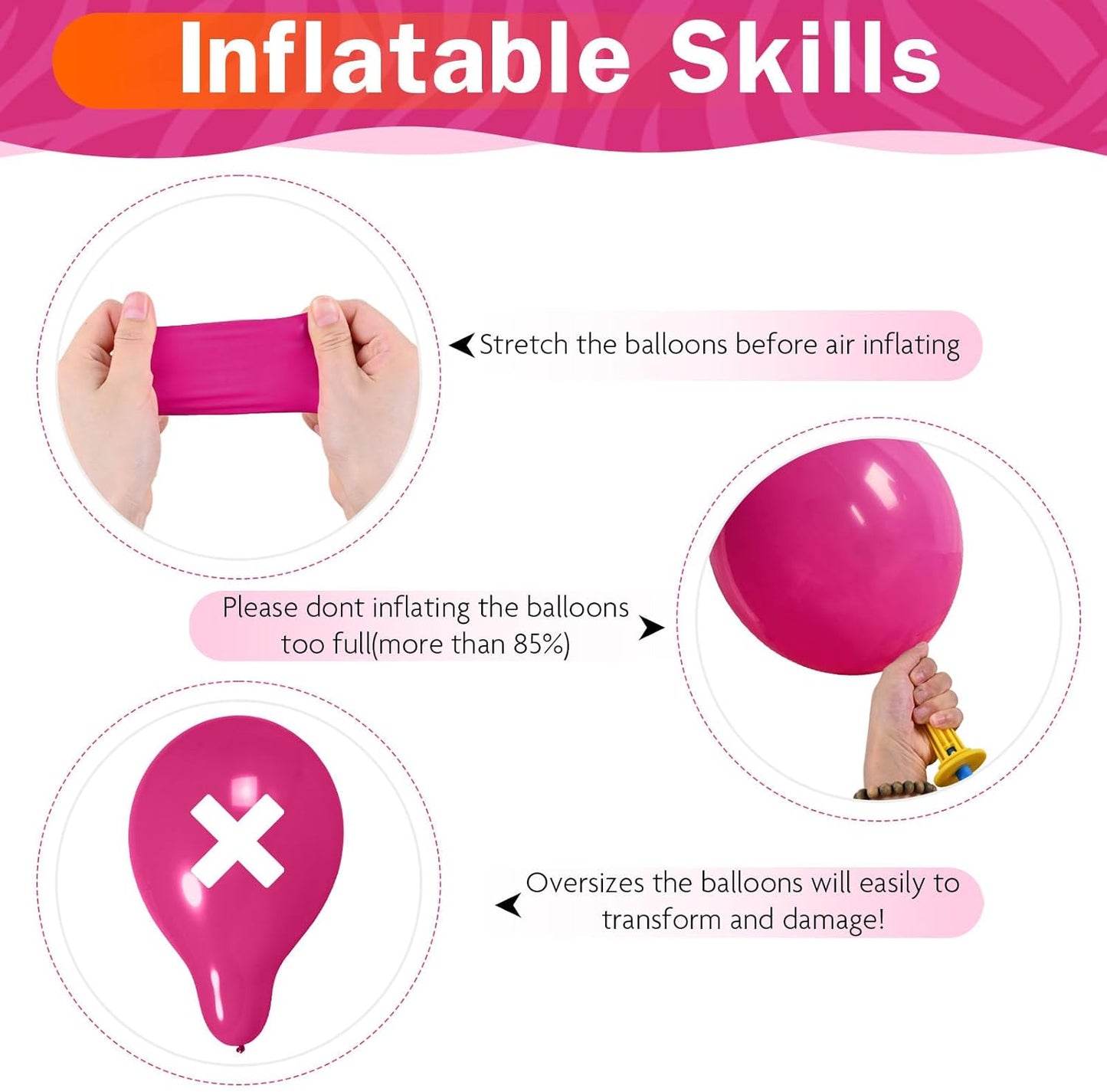 Pink Balloons Set 12 Inch Hot Dark Magenta Light Pastel Pink Metallic Latex Helium Balloon for Girls Baby Shower Princess Wedding Birthday Party Decorations