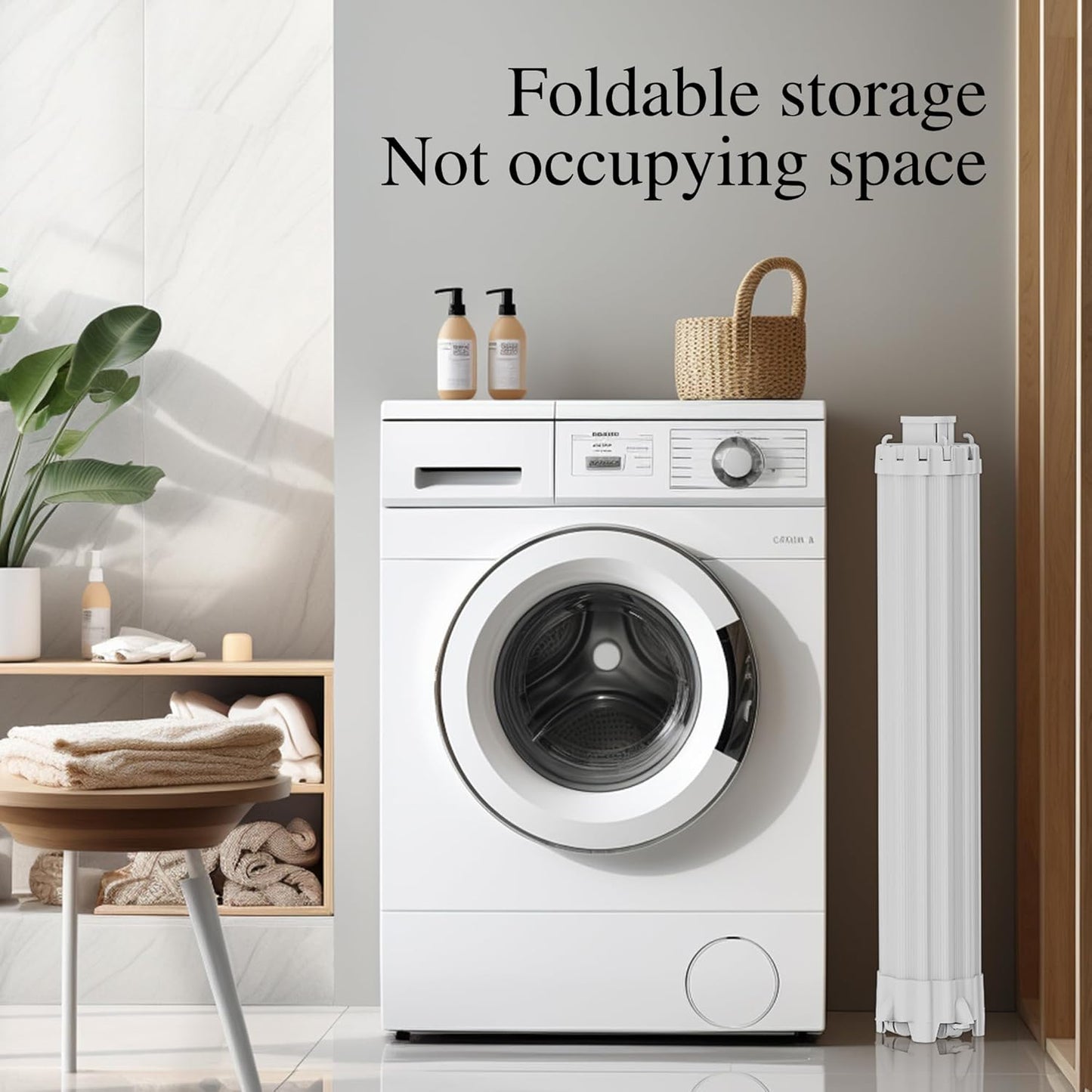 JOOM 4 Legs Single Layer Clothes Drying Rack, Garment Rack Portable and Foldable Space Saving Laundry Drying Rack - Drying Rack Clothing Floor Folding Balcony Bedroom Household Aluminum