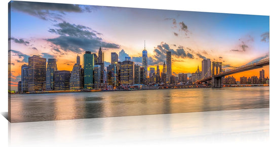 Kalormore New york City Skyline Canvas Wal Art Brooklyn Bridge Picture for Wall