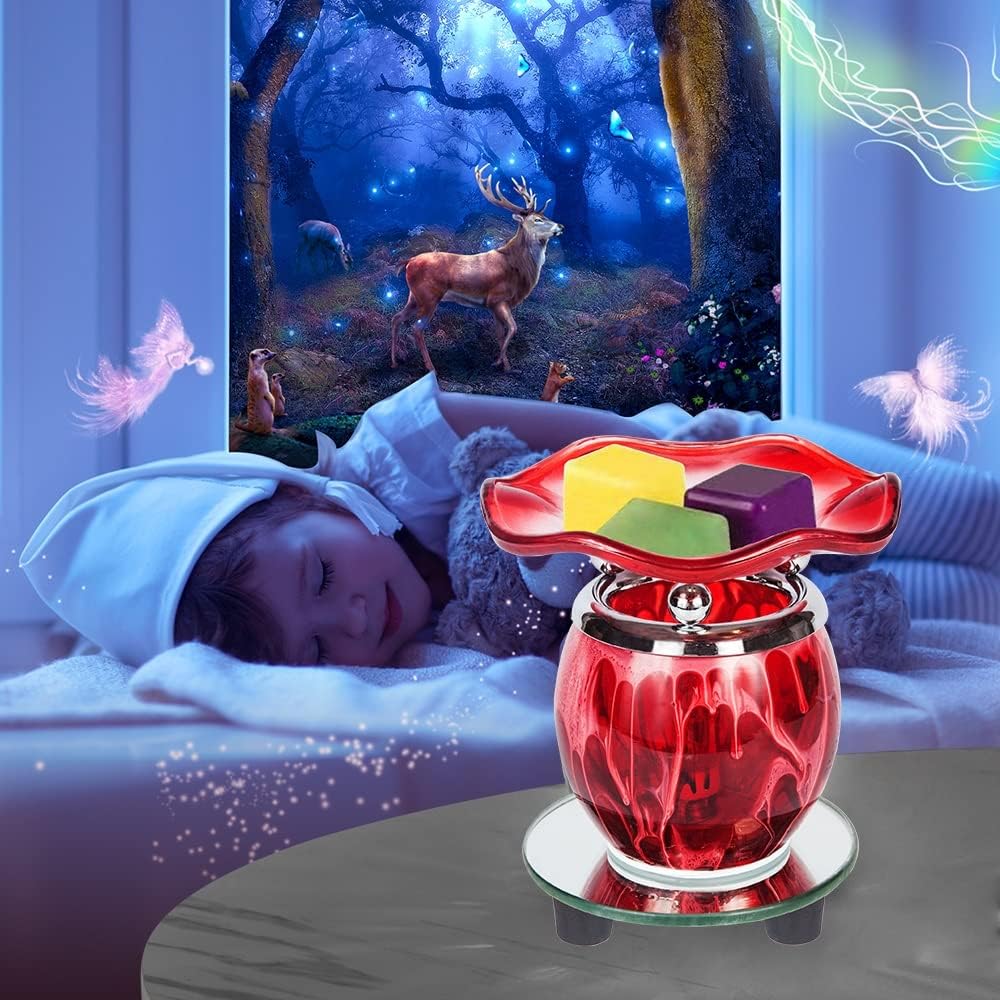 HUNANBANG Electric Oil Melt Warmer Electric Wax Melt Warmer Wax Melter Fragrance Oil Warmer Burner(LW Red 2)