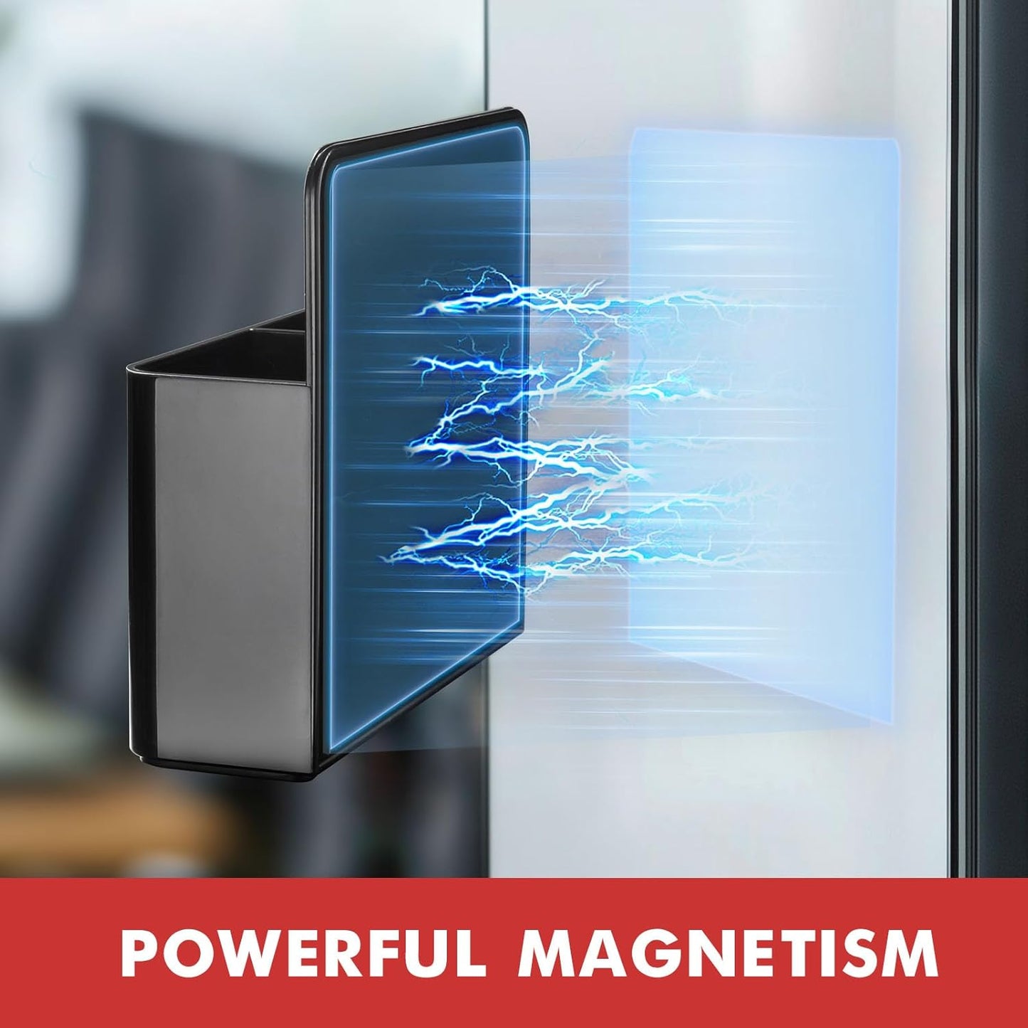 BEYGORM 2 Pack Plastics Magnetic Pen Holder for Refrigerator, Dry Erase Marker Holder for Whiteboard，Magnet School Locker Organizer Accessories, Pencil Cup, Pen Caddy, Classroom Organization(Black)