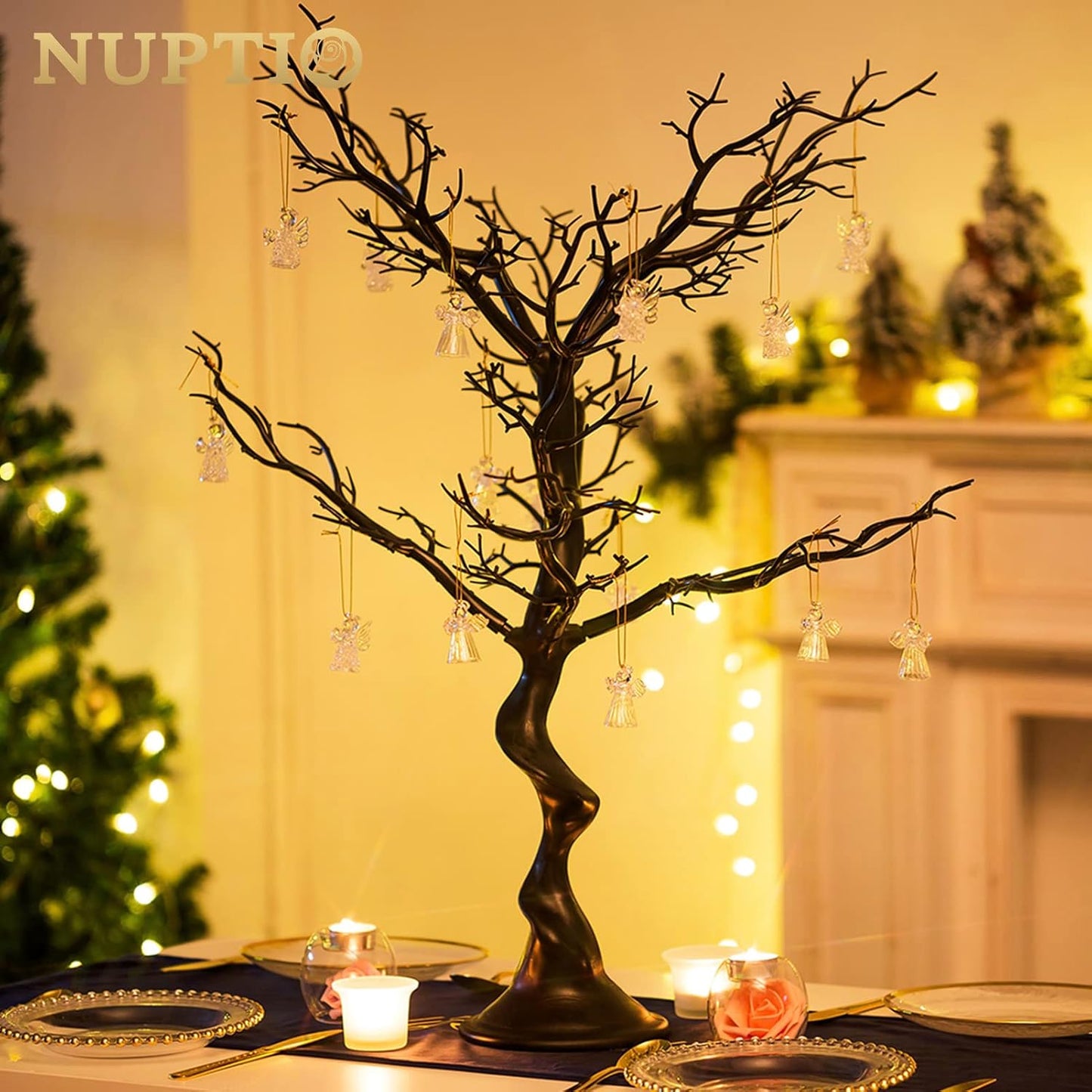 NUPTIO Halloween Artificial Tree Branch: 30"/76cm Tall Branch Manzanita Christmas Decoration Centerpiece Wedding Centerpieces for Tables Black Tree Branches Ornament (1 Pc)