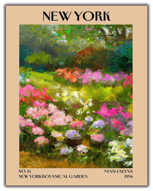 Retro Vintage New York Wall Art Print - 11x14 Unframed Poster - New York City Souvenirs, Cute Trendy Colorful Wall Decor (New York Botanical Garden, 11x14")