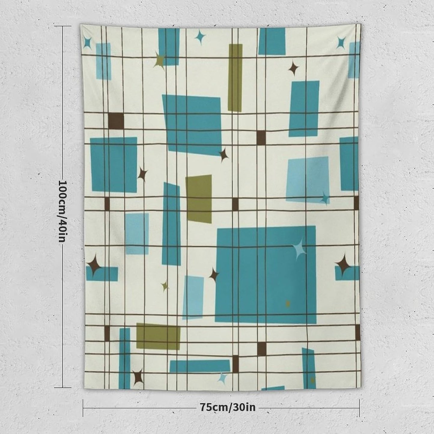 ICMOLYYENLO Boho Medieval Cat Tapestry, Abstract Atomic Starburst Geometric Aesthetic Art Wall Hanging For Bedroom Living Room Dormitory 30x40 Inches