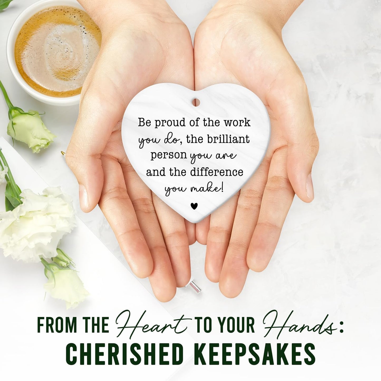 HEXMOZ Thank You Gifts - Appreciation Gifts for Women Men Coworkers Boss Teacher Nurse Mom - Retirement Farewell Leaving Going Away Gift Ideas - Be Proud of The Work You Do Christmas Ornament 2025