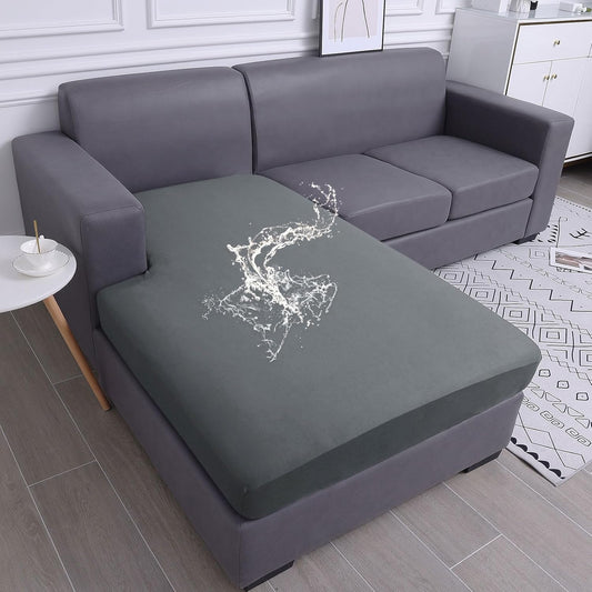 hyha Waterproof Couch Cushion Covers, Sectional Sofa Slipcovers Washable, L Shape Chaise Dog Couch Covers for Sectional Sofa, Universal Furniture Protector (1 Piece for Chaise, Dark Grey)