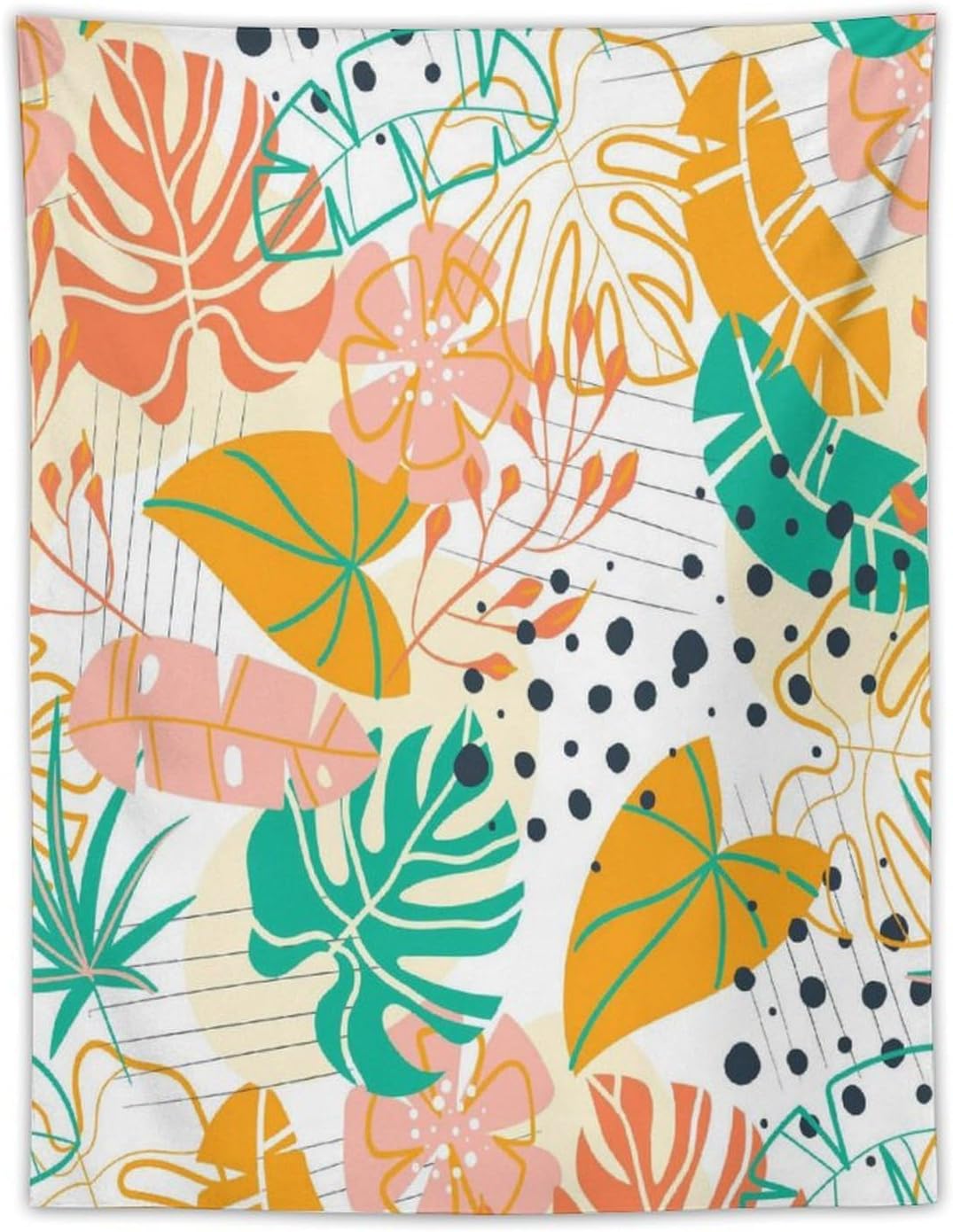 ICMOLYYENLO Tropical Palm Leaves Wall Tapestry, Wall Art for Room Decoration Beautiful Wall Hanging for Bedroom Living Room Dormitory Apartment 60x60 Inch