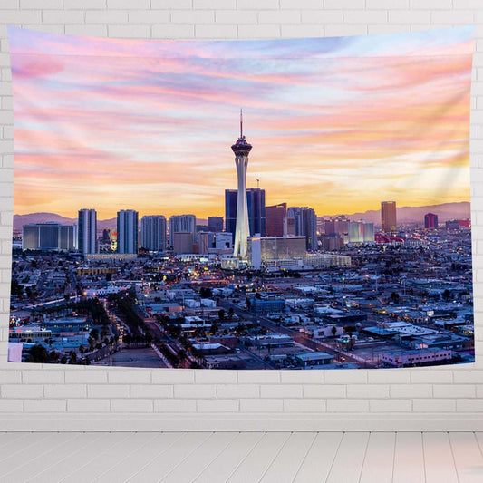 Las Vegas Tapestry For Bedroom Las Vegas City Skyline Tapestries Wall Hanging For Living Room Dorm Office 60×40 In