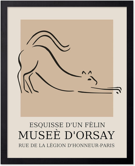 Poster Master Vintage Poster - Retro Minimalist Print - Gift for Artist, Housewarming - Cat, Line Drawing, Sketch, Abstract - Wall Decor for Living Room, Bedroom, 18x24 Unframed Wall Art