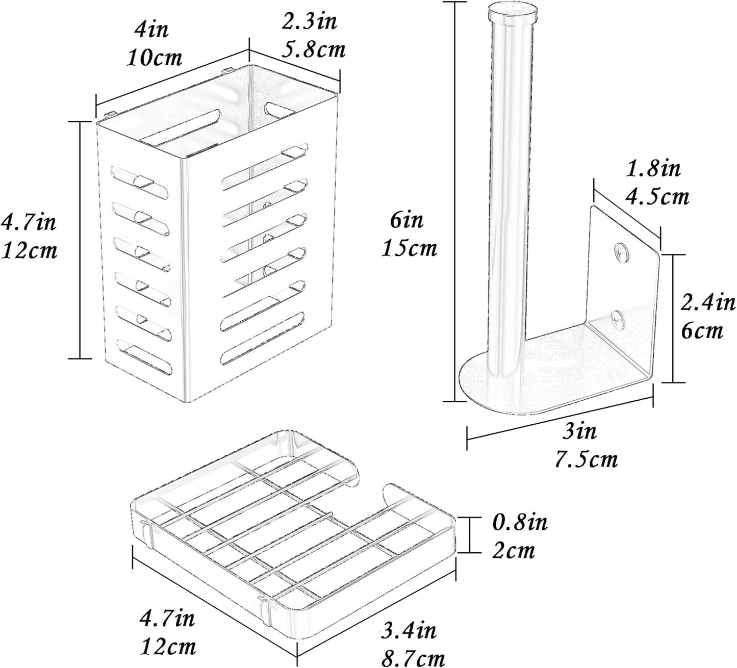 PUSDON Metal Wall Hanging Basket 2 Packs DIY Suitable for Multiple Scenes - Middle White Netting Set