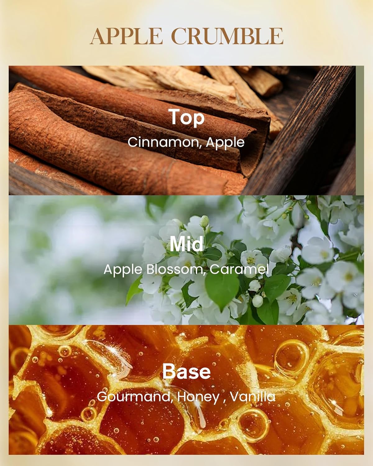 M&SENSE Extra Large Candle Apple Crumble Scented, 3-Wick 35oz 150H Long Lasting, Natural Soy Wax Aromatherapy Candle for Stress Relief, Home Fragrance Housewarming Gifts Candle for Home Decor