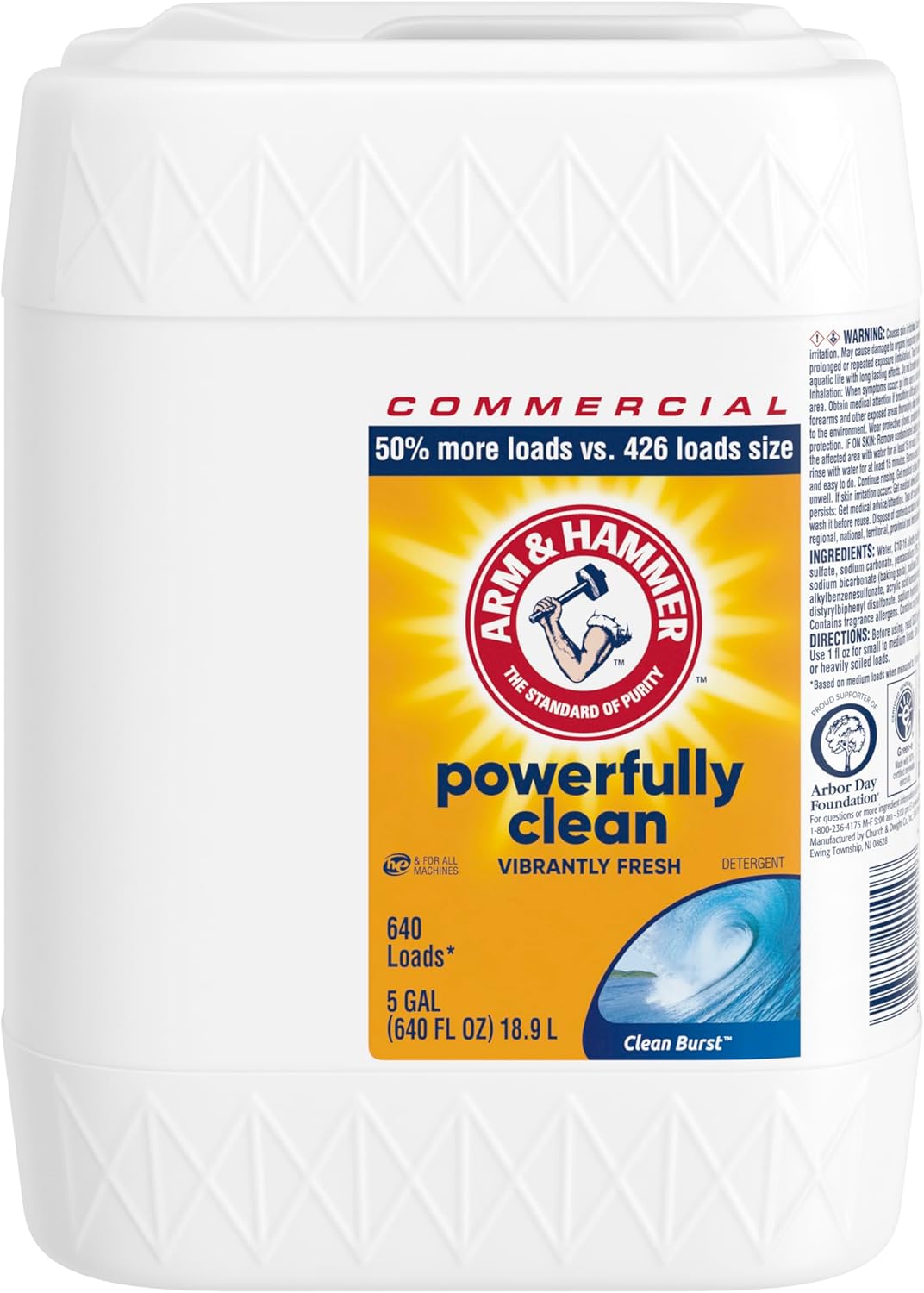 Arm & Hammer Liquid Laundry Detergent Professional, Clean Burst, 5 Gallon (Pack of 1) 640 Loads