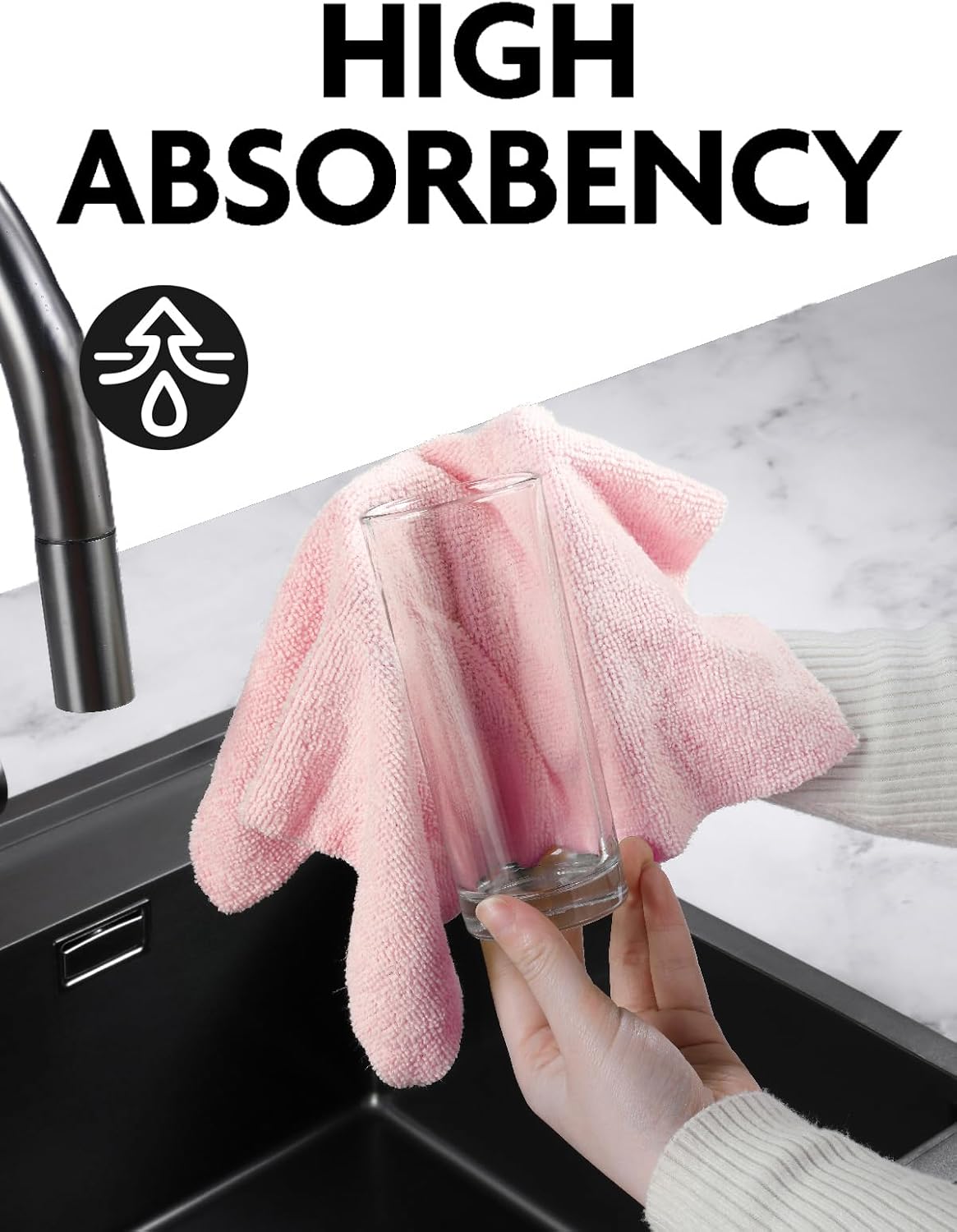 Fantasticlean Microfiber Cleaning Cloth Roll -90 Pack, Tear Away Microfiber Towels, 12" x 12", Reusable, Washable, Scratch Free, Ultra Absorbent Dish Rags for Car, Home, Garage or Shop (Pink)