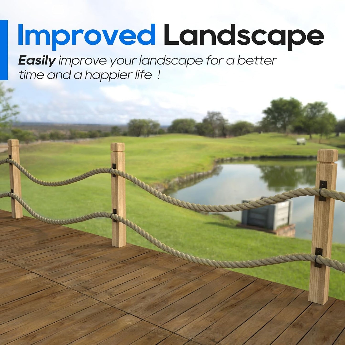 10Pack 2inch Rope Support Holder Drop Ring Brackets Stainless Steel Decorative for Hemp Rope Fencing Stair Deck Railing Ceiling Hook