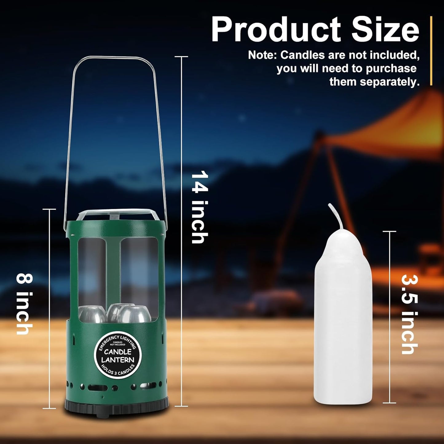 Candle Lantern, Camping Gear for Campers Use, Without Candles