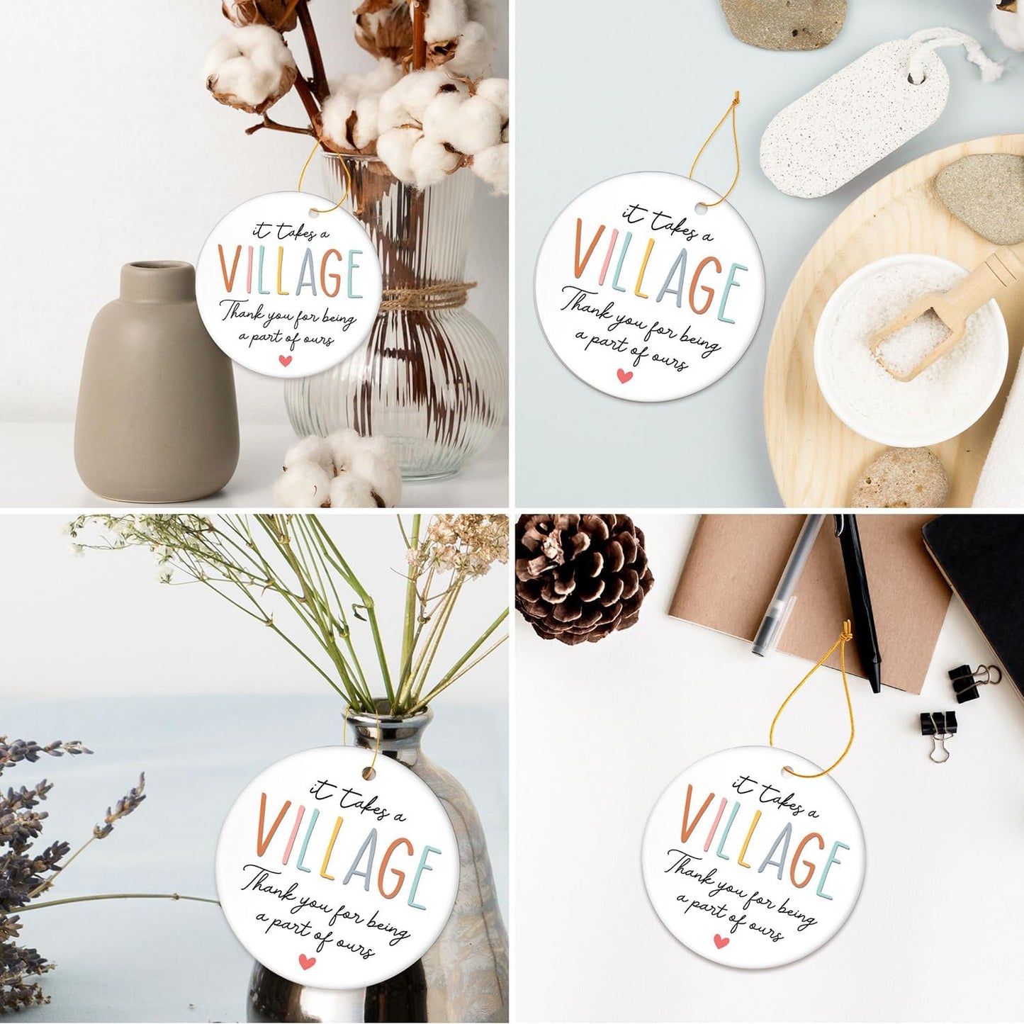 HEXMOZ Thank You Gifts for Women Men - Teacher Appreciation Gifts - Nurses Week Gift - Appreciation Gift for Teacher Nurse Coworker Employee Daycare Provider Nanny Babysitter - Christmas Ornament