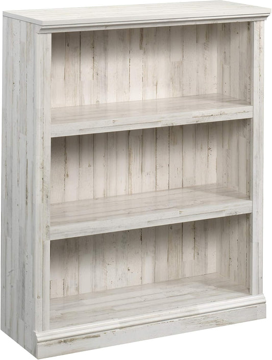 Sauder 3 Tier Book Shelf Wooden Bookcase Multipurpose Bookshelf for Home Office, Living Room, in White Plank