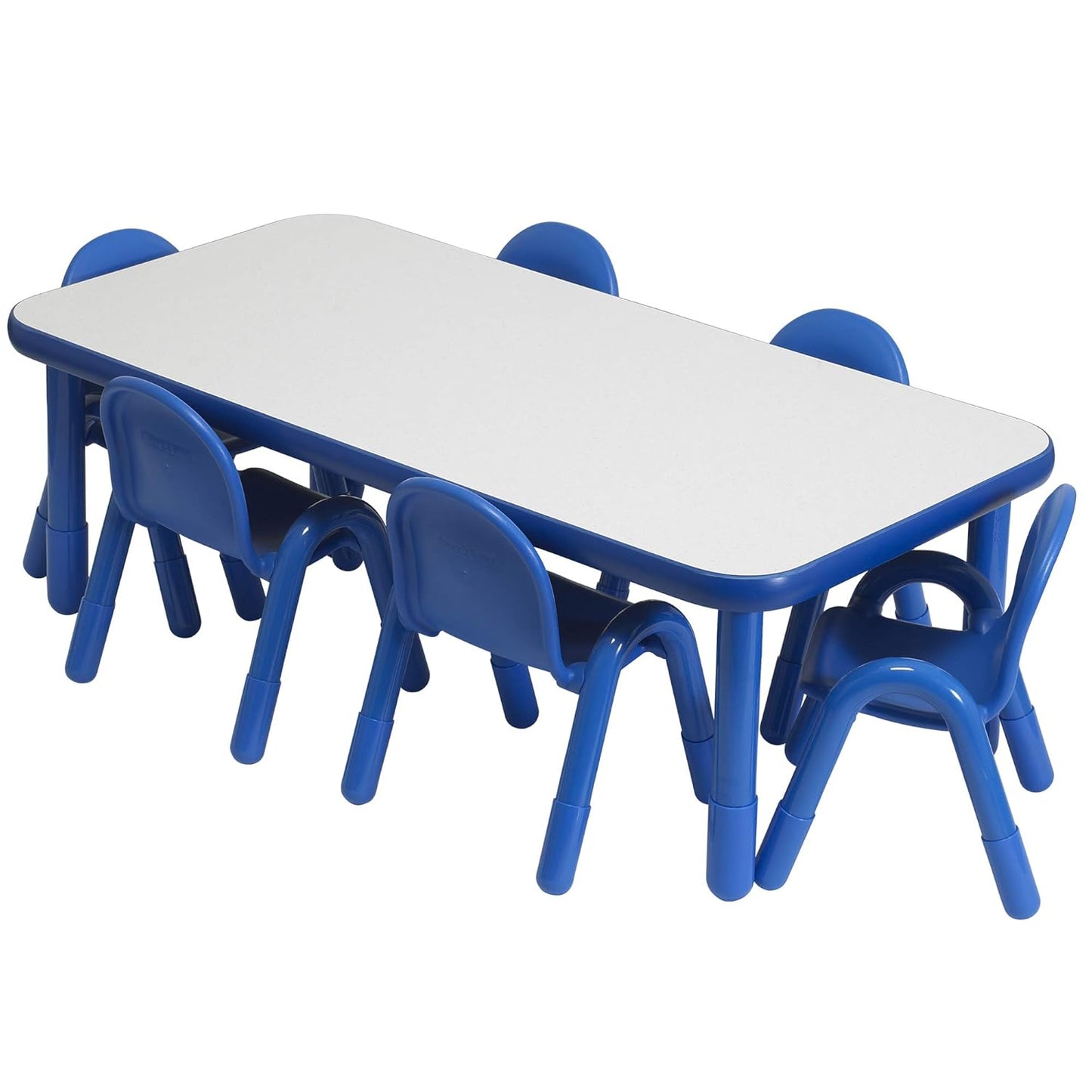 Children’s Factory Baseline Preschool 60" x 30" Rectangular Table & Chair Set - Solid Blue - AB74620PB