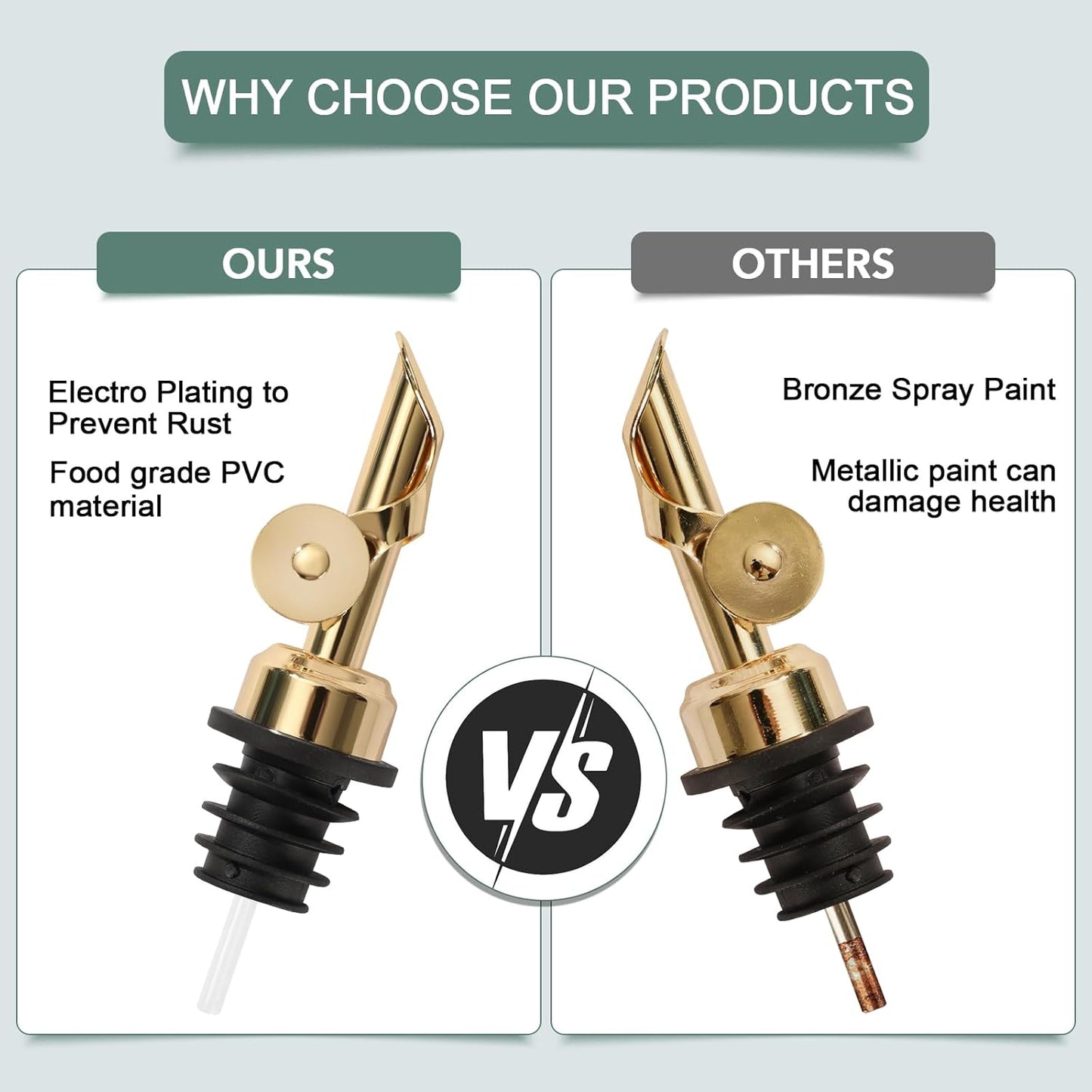 VOISEN Olive Oil Dispenser Bottle for Kitchen, Glass Oil Bottle Set of 6, Coffee Syrup Dispenser,Glass Oil Container with Metal Pourer,Funnel,56 Waterproof Labels