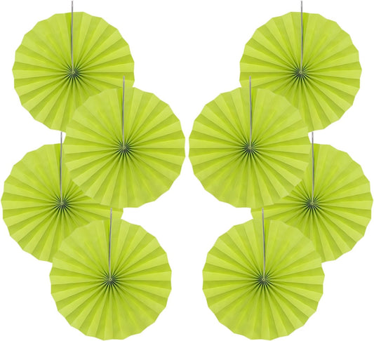 Green Graduation Party Decor,Tropical Party Decorations,Emerald Green Party Decorations,Hawaiian Themed Party Decorations,12in Hanging Paper Fans 30 Color DIY Set (Clear Green)
