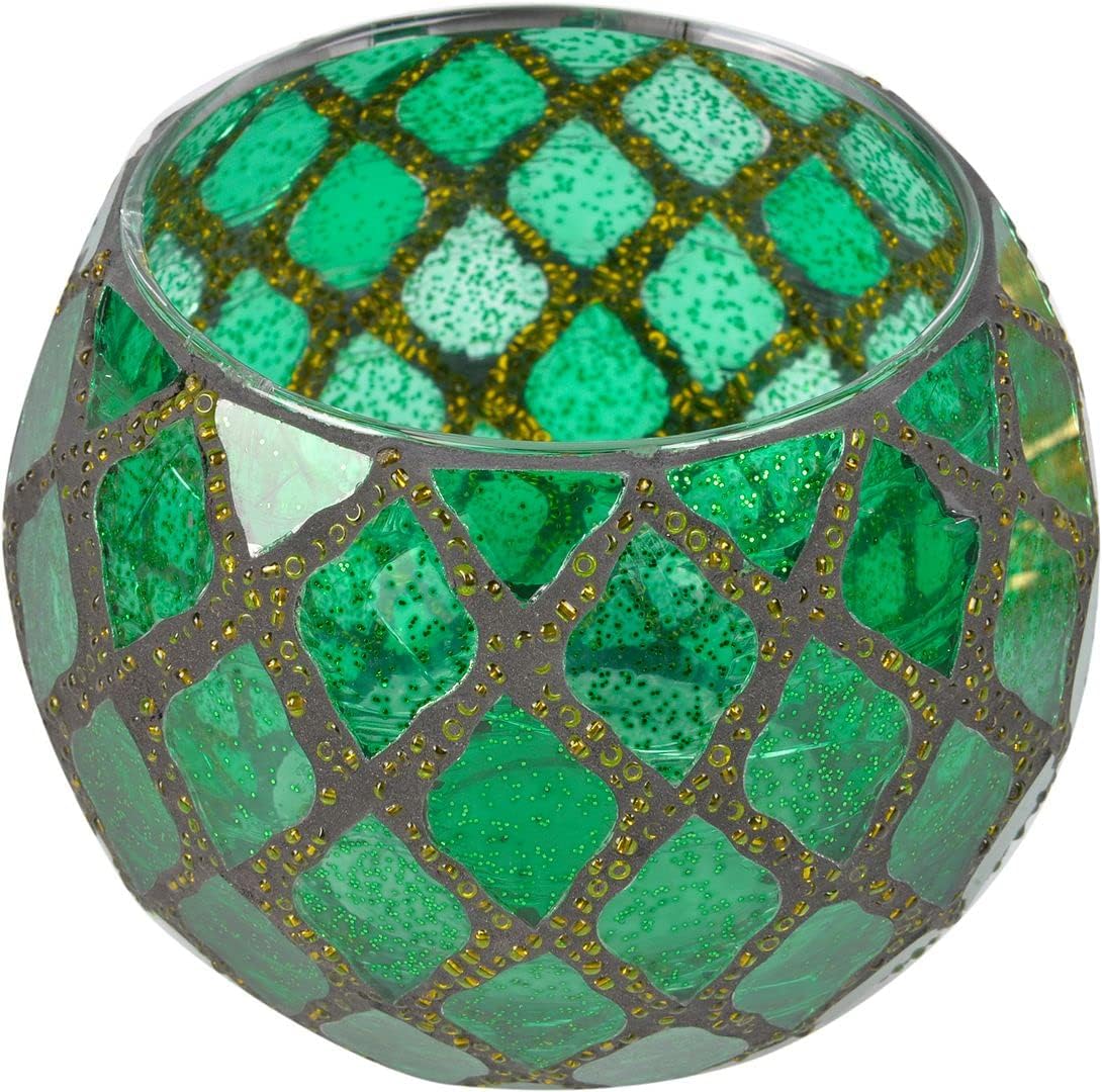 Votive Candle Holder Tea Lights - Glass Candle Holders, Mosaic Tealight Candle Holder, Candle Jar Cup for Wedding Centerpiece Party Table Decorations, Valentines Day Decor