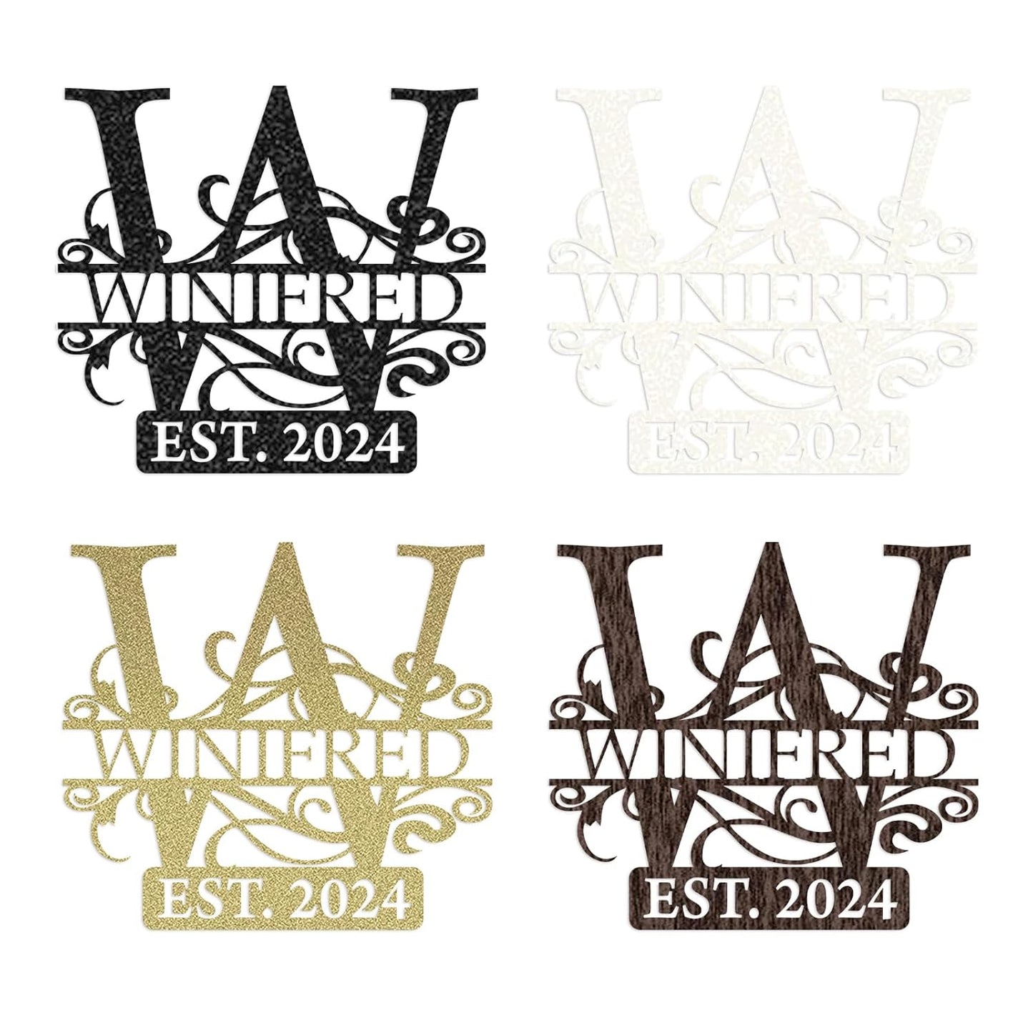 Custom Metal Signs | Last Name Sign | Split Letter Monogram Wall Decor | Custom Outdoor Signs | Personalized Wedding Gift | Housewarming Couples Gift | Outdoor Metal Sign | Metal Art