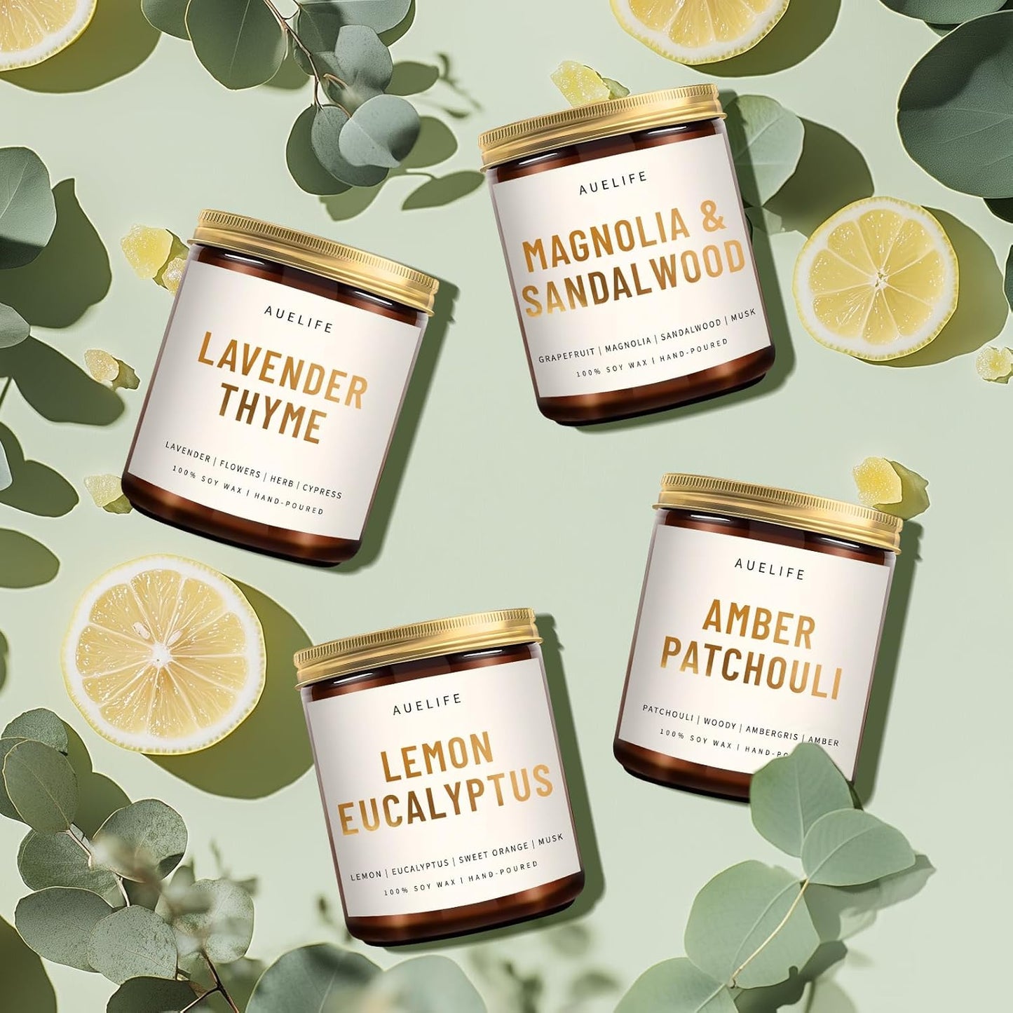 Scented Candles for Home - Amber Patchouli Candle | Aromatherapy Candle Gift for Women & Men, Soy Candles for Home Scented - 7oz, Soy Wax, Patchouli Scent Home Fragrance