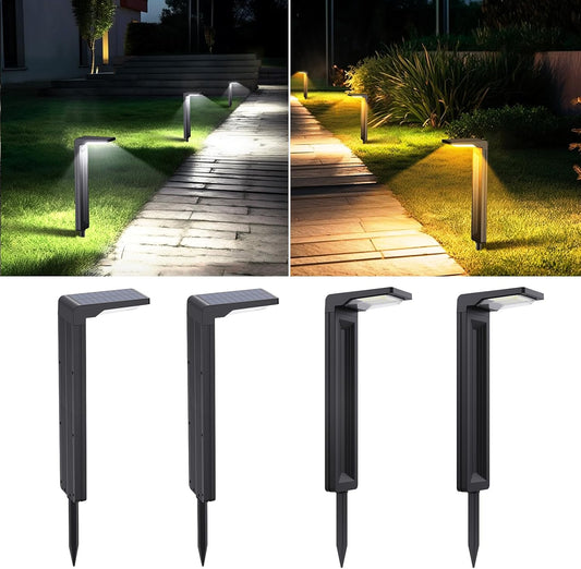 Sunvivo Solar Pathway Lights,2 Modes(Cold White/Warm White),Bright Solar Path Lights Outdoor Waterproof,Perfect Guide Light or Deco for Sideway,Driveway,Walkway,Backyard,Garden,Lawn,Event(4Pack)