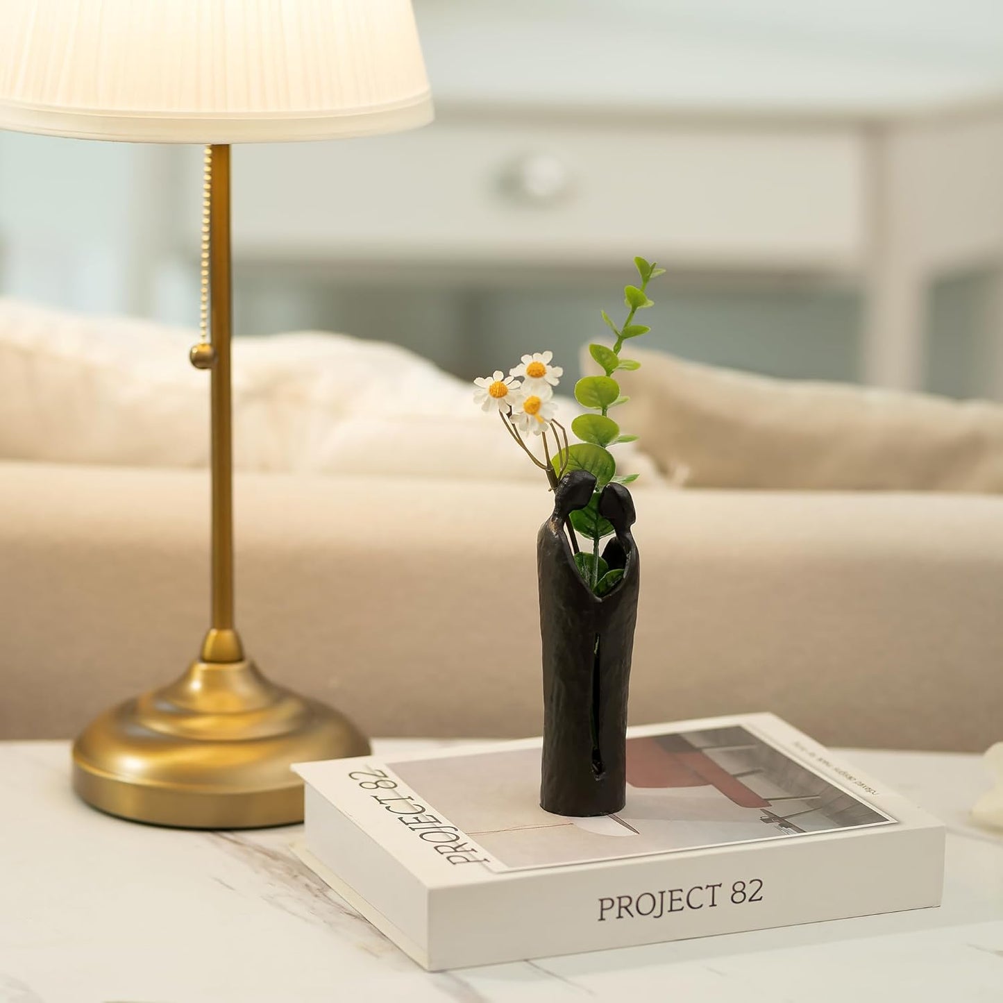 Sziqiqi 6th Anniversary Wedding Gift: Iron Gifts for 6th Anniversary for Couple - Romantic Couple Statue Metal Love Sculpture Black Abstract Figurines for Home Decor Women Her Wife Girlfriend Him Men